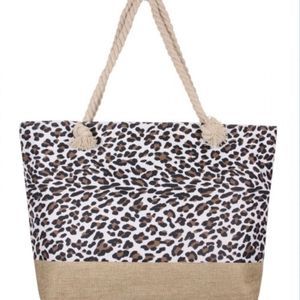 Leopard Print Tote/Beach Bag
